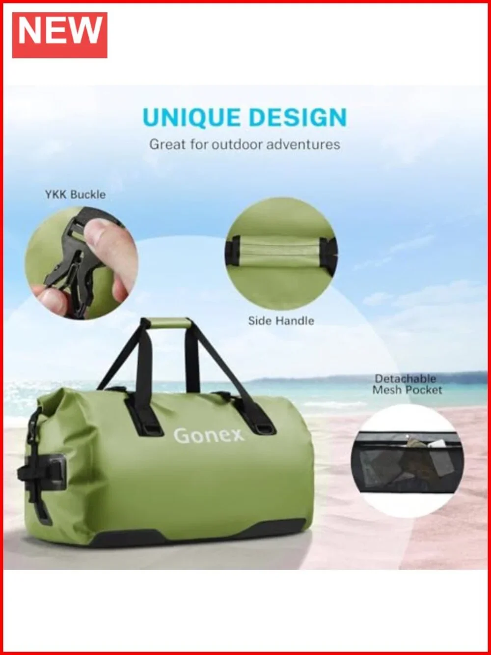 Waterproof Dry Duffel Bag Heavy Duty PVC Durable Straps for Kayaking Boating